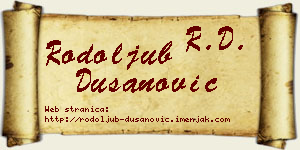 Rodoljub Dušanović vizit kartica